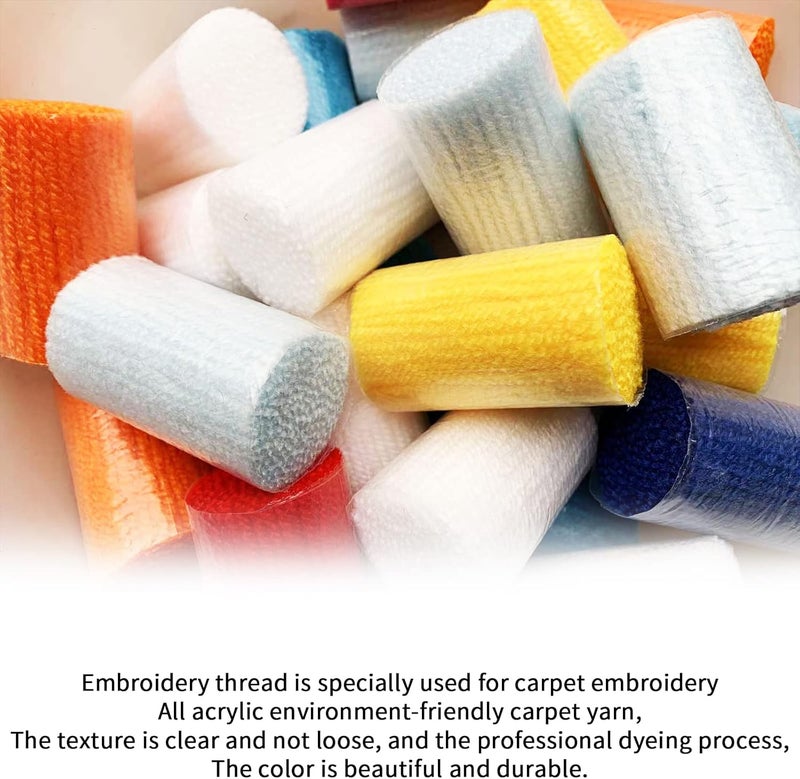 kingsea Latch Hook Kits DIY Crochet Needlework Crafts Color Printed Rug Cover Cushion Carpet, Latch Hook Kits for Adults Teen Home Decoration - 20"X 15" - Image 3